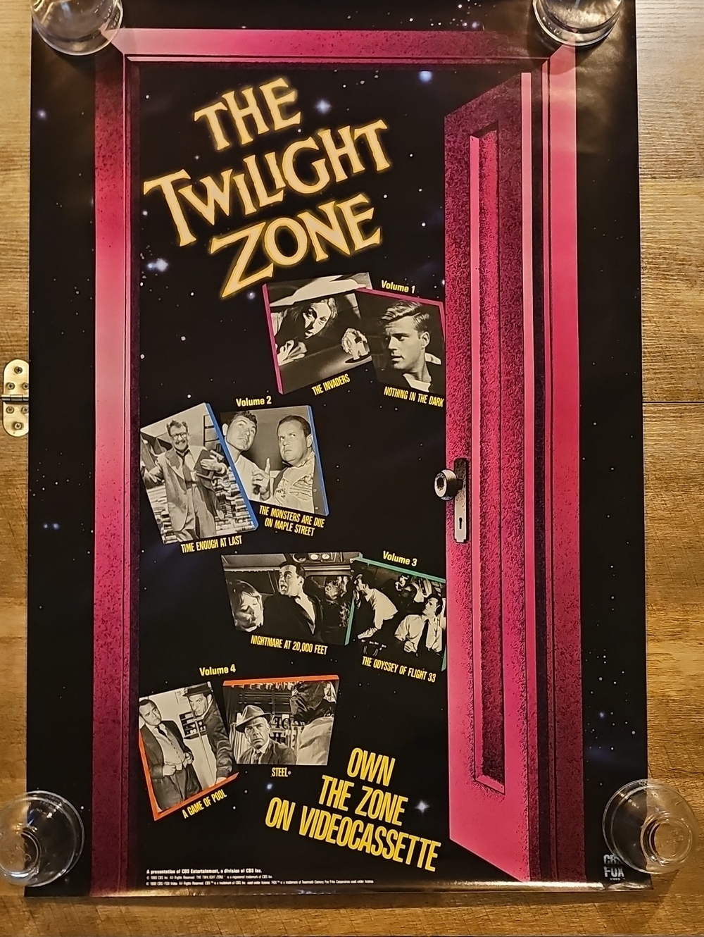 VTG 1990 The Twilight Zone CBS FOX Promo Poster Large 25½x38 Rare Video Store